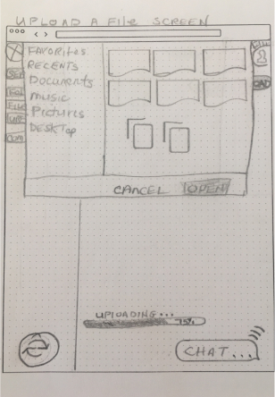 Wireframe Sketch for the Upload a File Screen